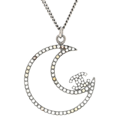 Chanel Ruthenium Crystal CC Moon Pendant Necklace 4 of 6