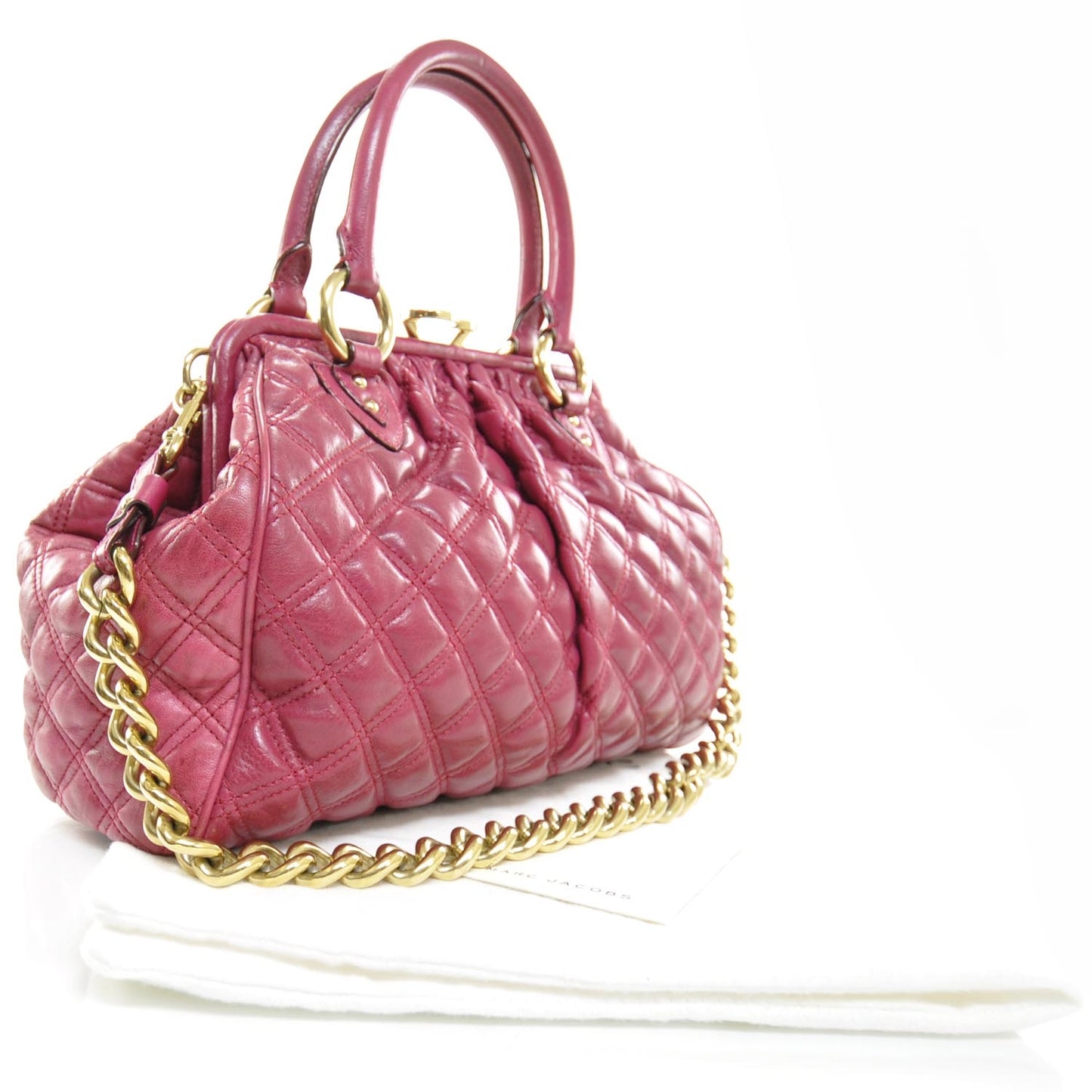 Quilted Leather Stam Fuchsia