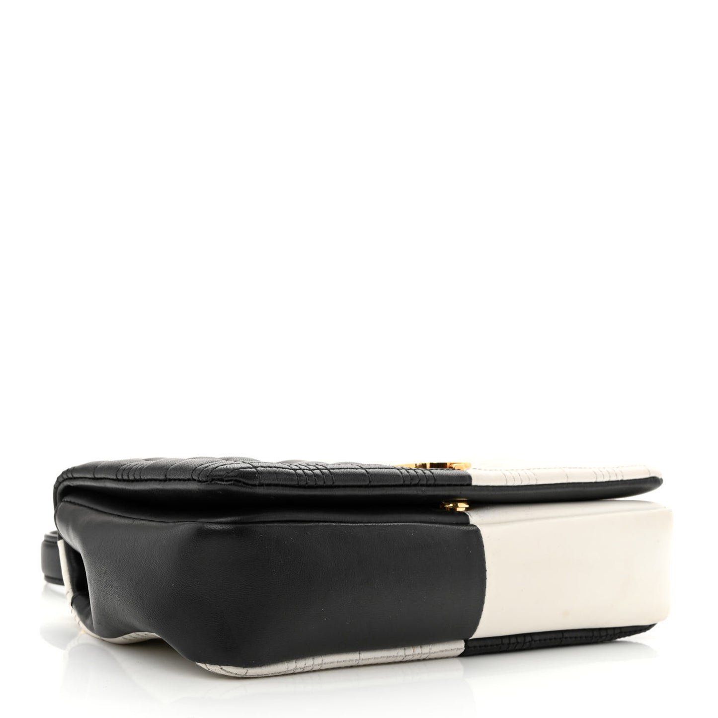 Lambskin Quilted Small Lola Bag White Black