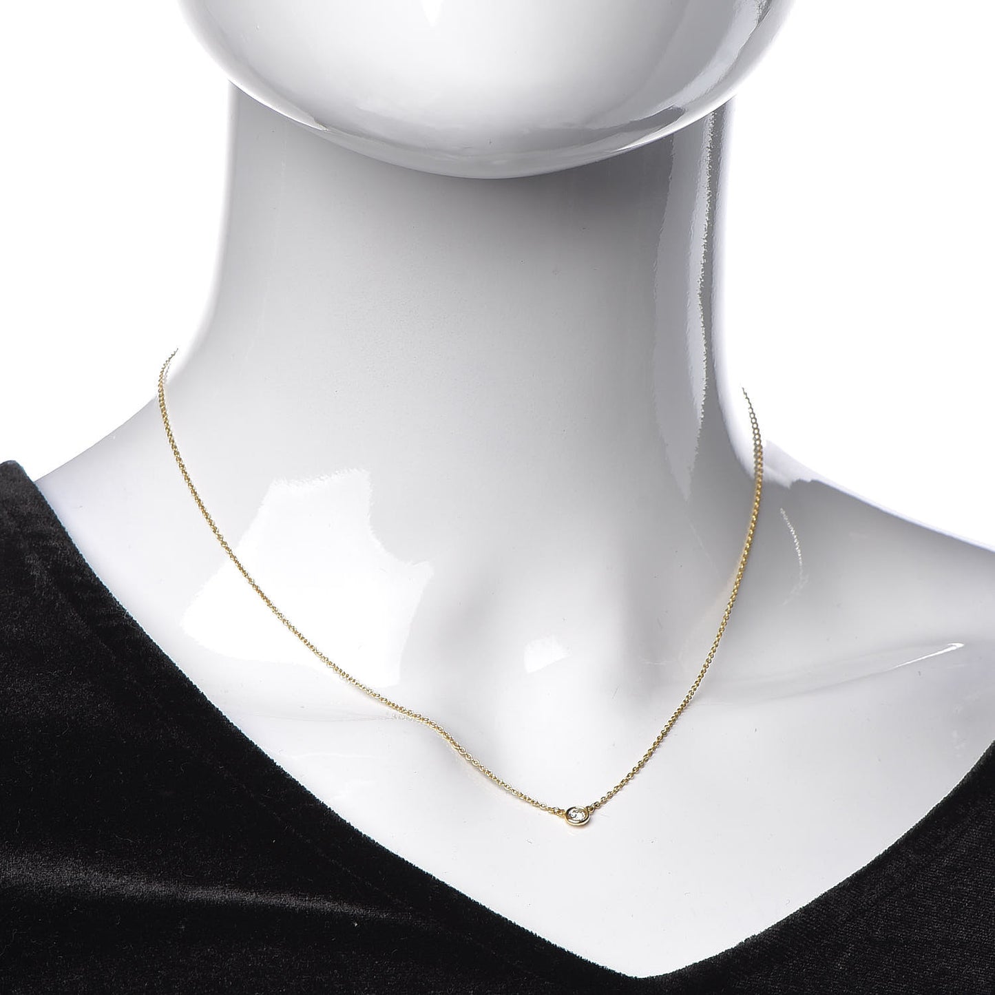 18K Yellow Gold Diamond .12ct Elsa Peretti Diamonds by the Yard Pendant Necklace