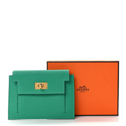 Hermes Chevre Mysore Kelly Pocket Compact Wallet Menthe 8 of 8