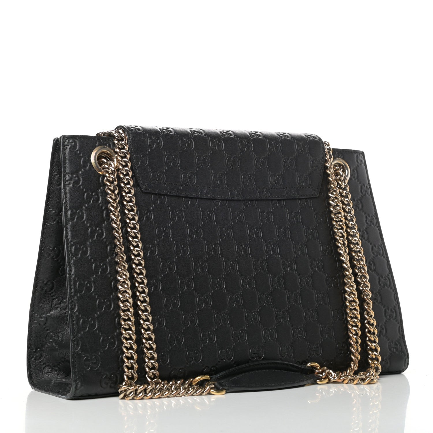 Gucci Guccissima Large Emily Chain Shoulder Bag Black 3 of 10