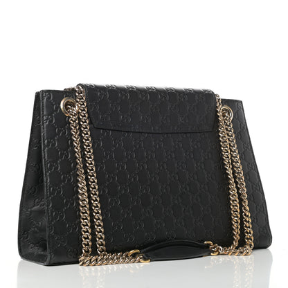 Gucci Guccissima Large Emily Chain Shoulder Bag Black 3 of 10