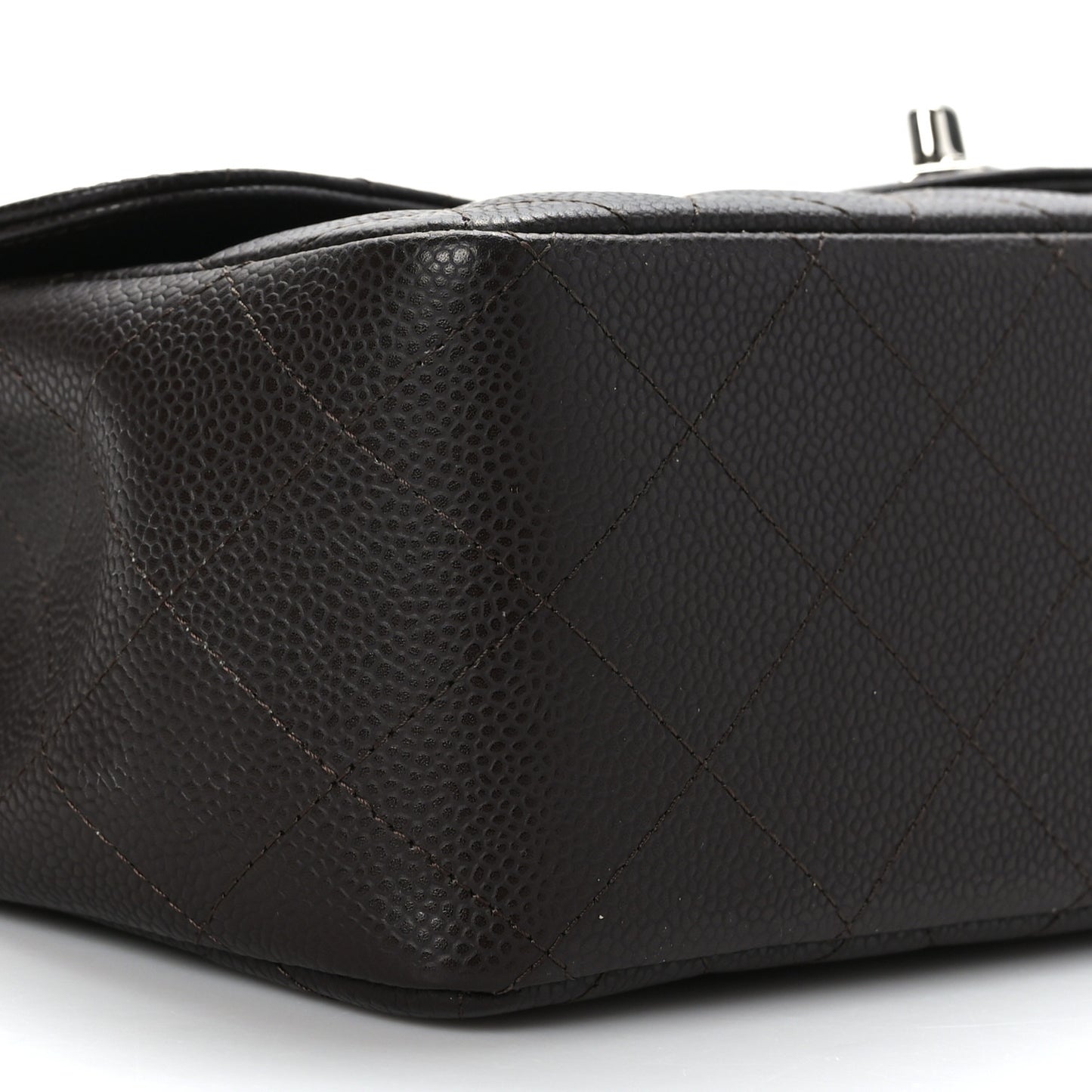 Caviar Quilted Jumbo Single Flap Dark Brown