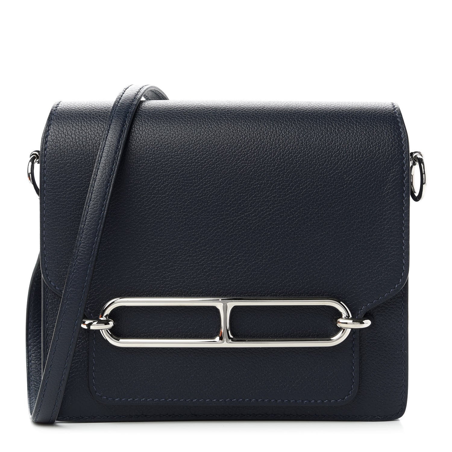 Hermes Evercolor Verso Mini Sac Roulis Bleu Nuit Orange 1 of 11