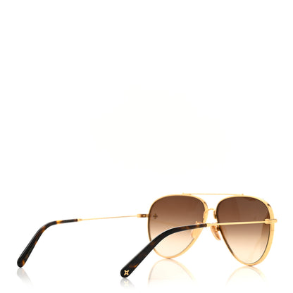 Louis Vuitton Metal The LV Pilot Sunglasses Z1619U Gradient Brown Monogram 4 of 9