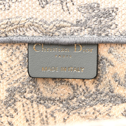 Christian Dior Canvas Embroidered Medium Dioriviera Toile De Jouy Book Tote Gray 5 of 9
