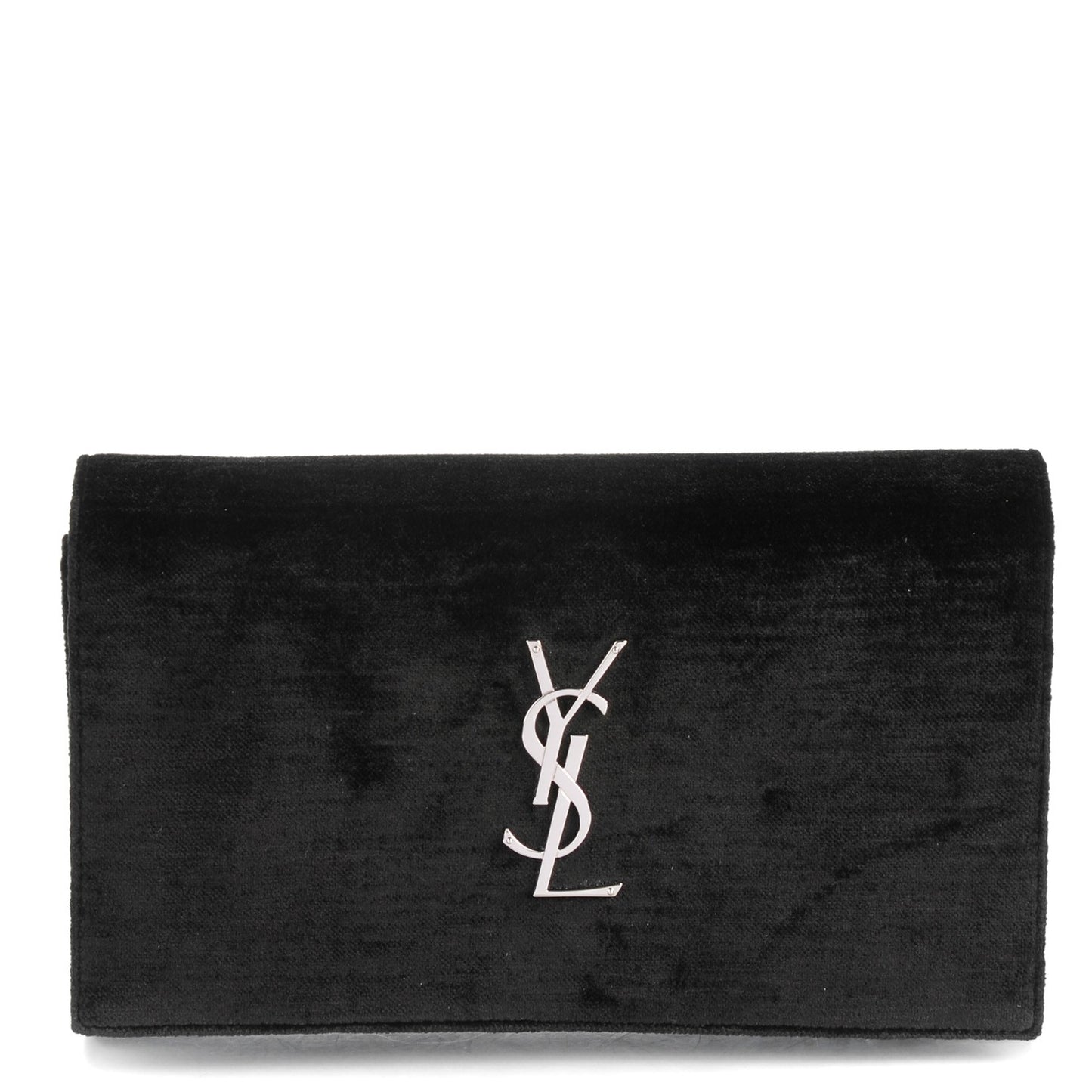 Velvet Monogram Chain Wallet Black