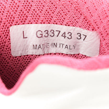 Chanel Calfskin Fabric Sneakers 37 White Silver Fluo Pink 8 of 9