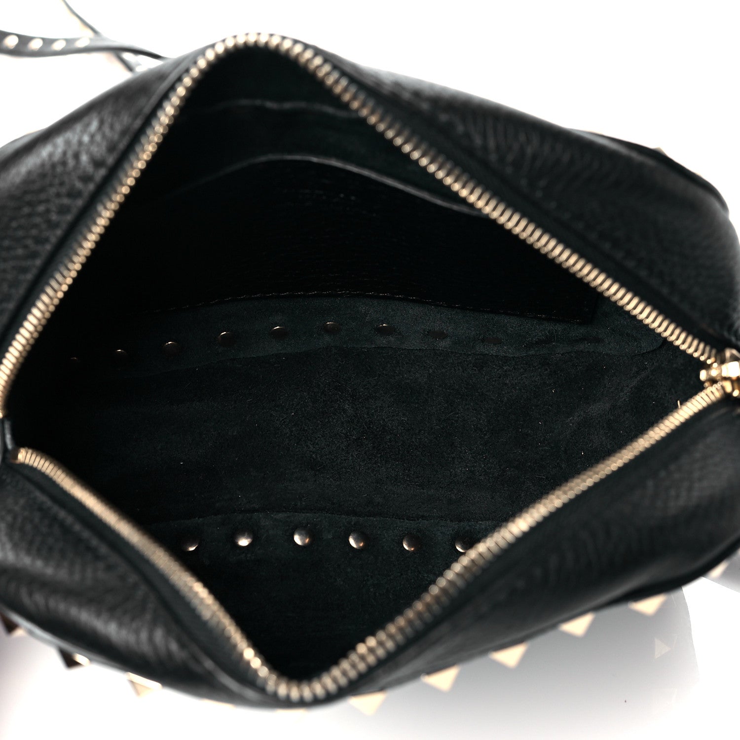 Valentino Garavani Pebbled Calfskin Rockstud Camera Crossbody Bag Black 5 of 10