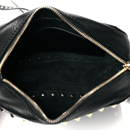 Valentino Garavani Pebbled Calfskin Rockstud Camera Crossbody Bag Black 5 of 10