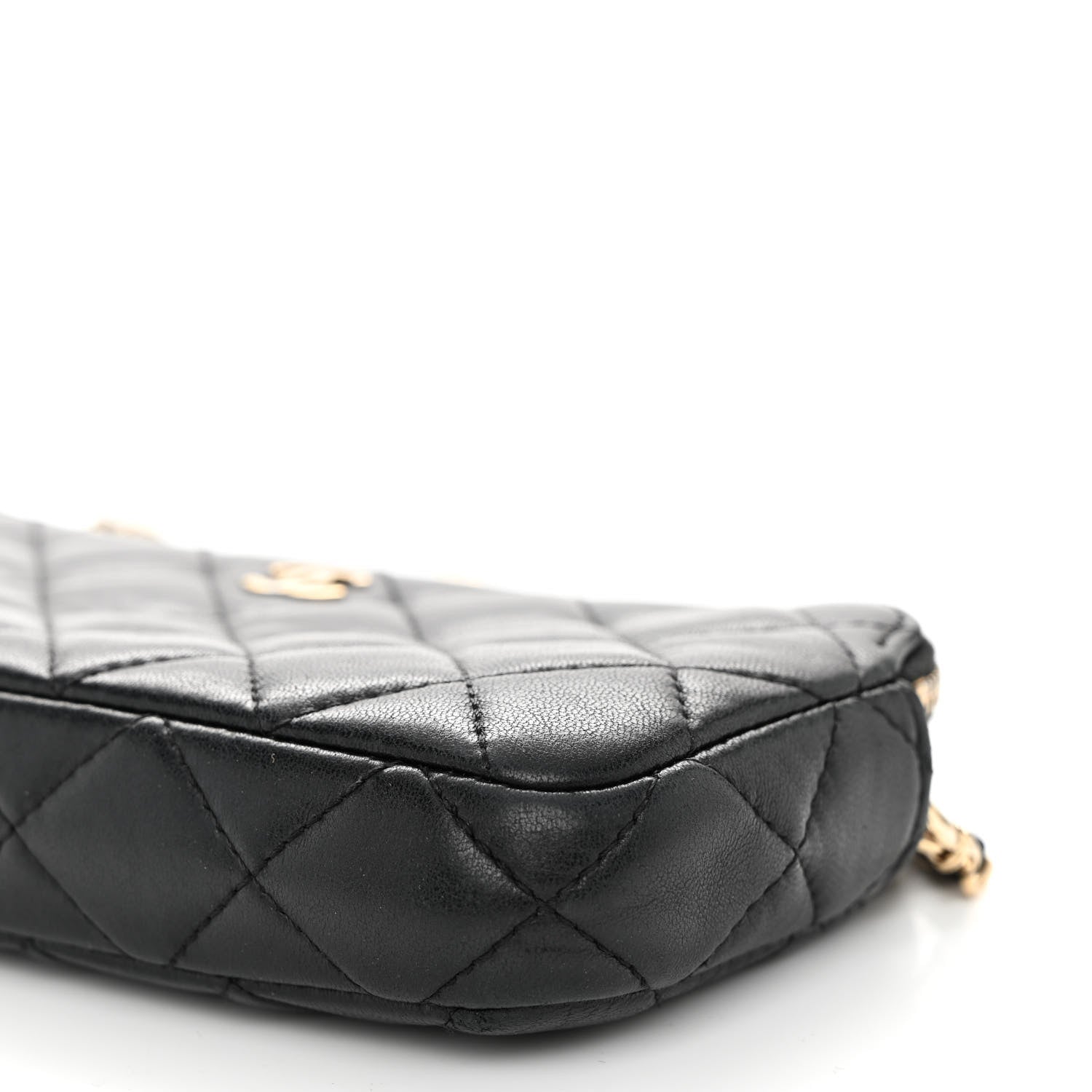 Chanel Lambskin Quilted Small Clutch With Chain Black 12 of 12