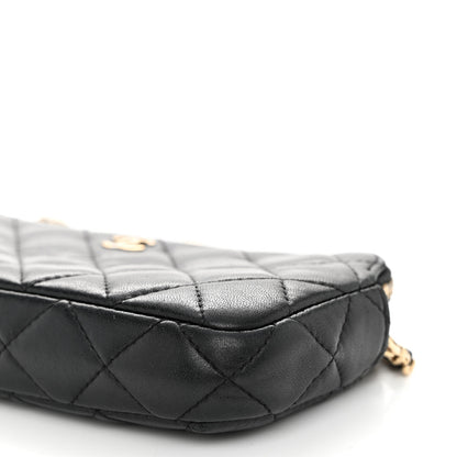 Chanel Lambskin Quilted Small Clutch With Chain Black 12 of 12