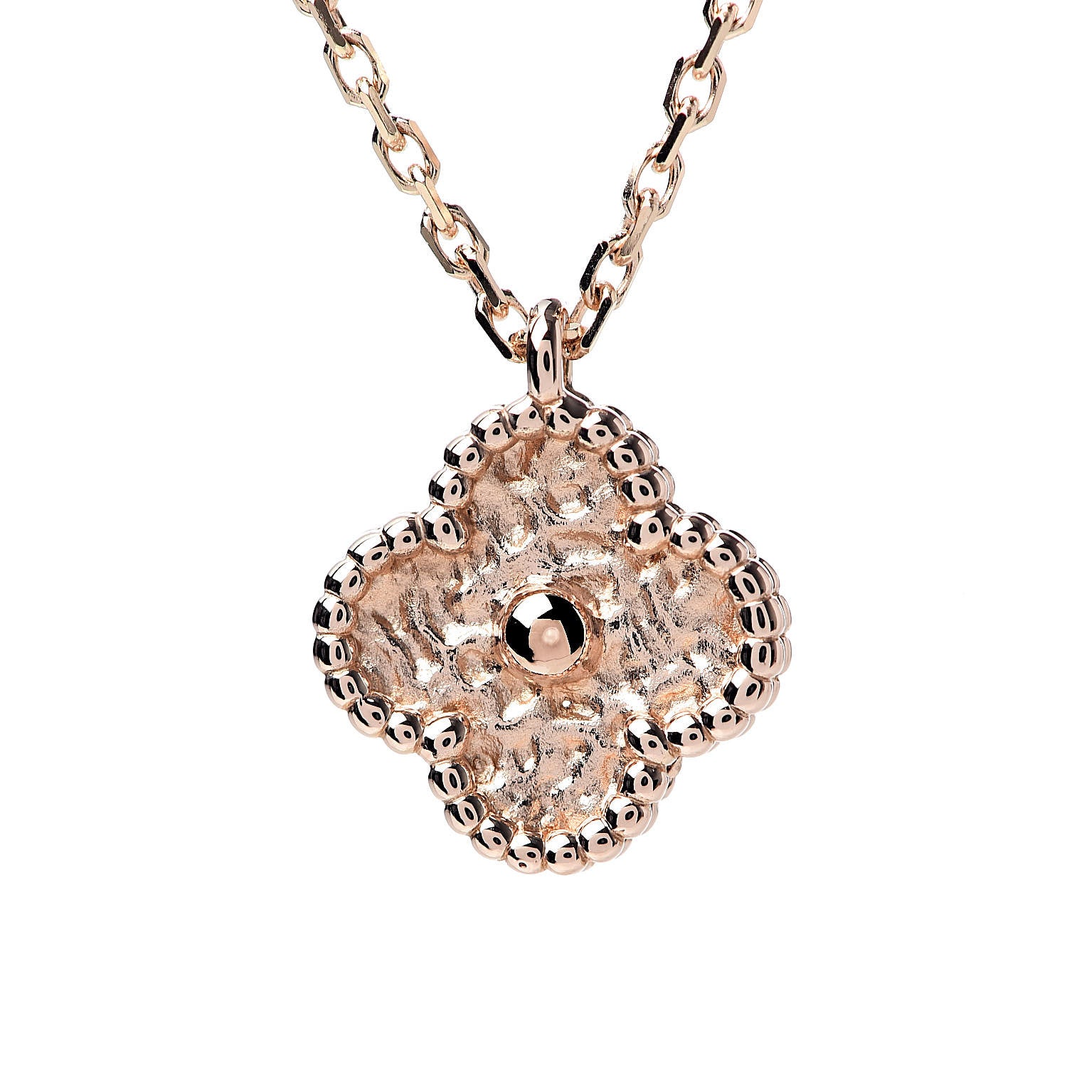 Van Cleef & Arpels 18K Rose Gold Sweet Alhambra Pendant Necklace 7 of 8