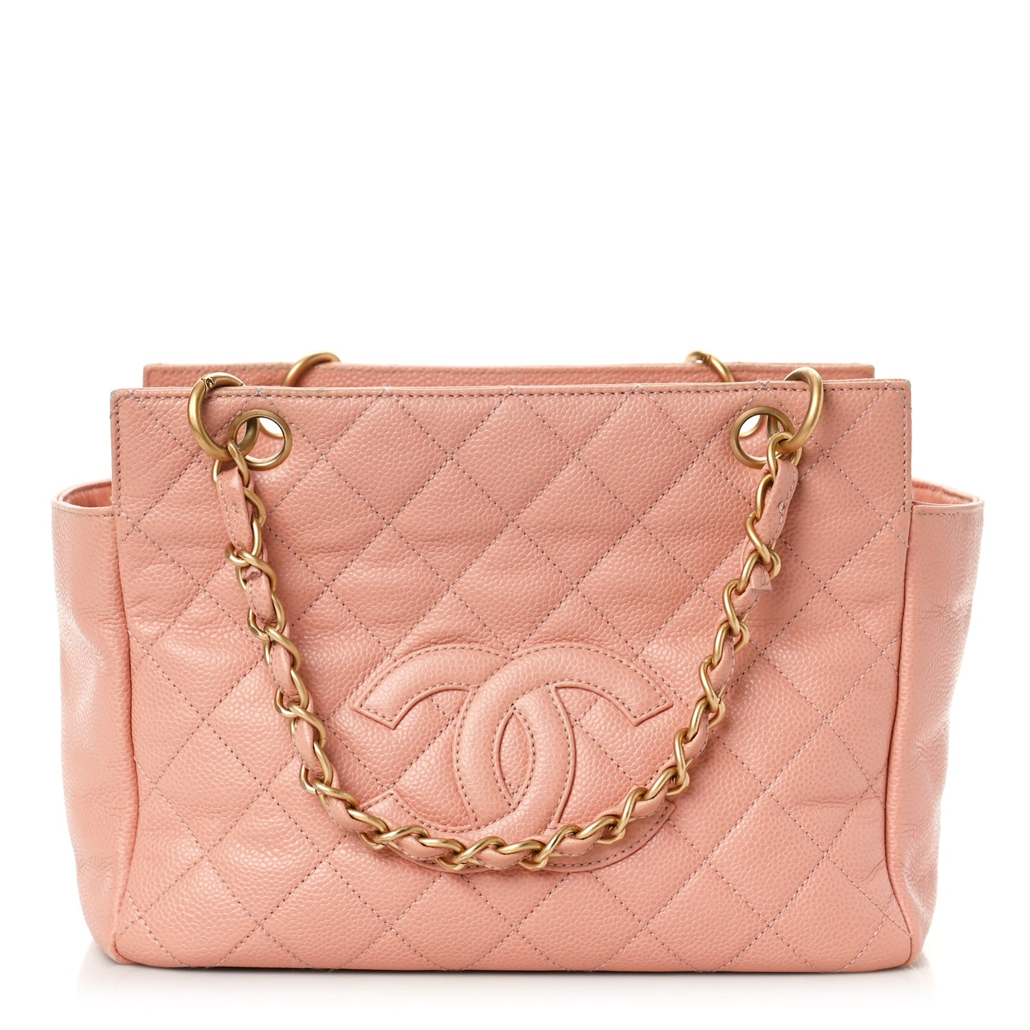 Caviar Quilted Petit Timeless Shopping Tote PTT Pink