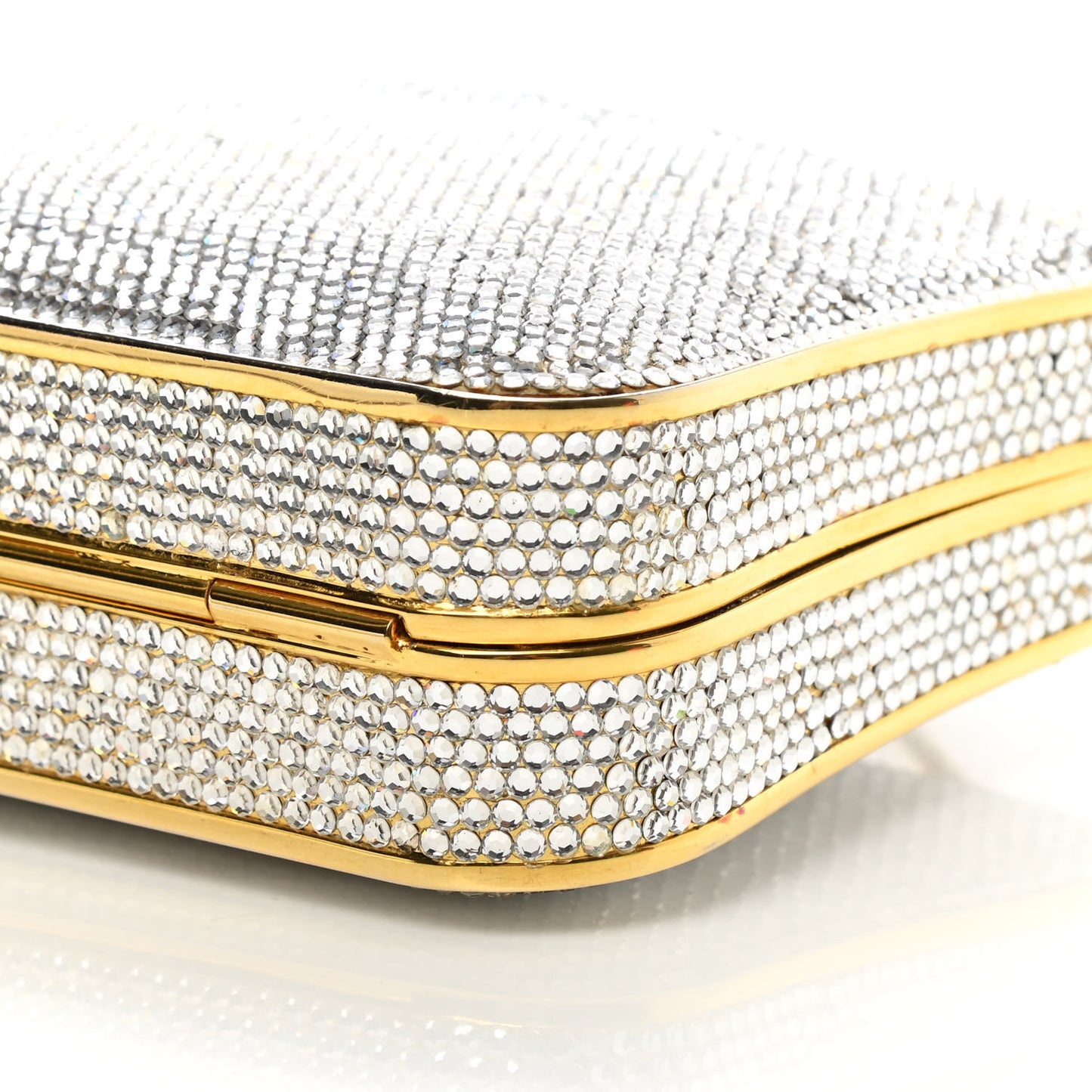 Swarovski Crystal Minaudiere Clutch Gold