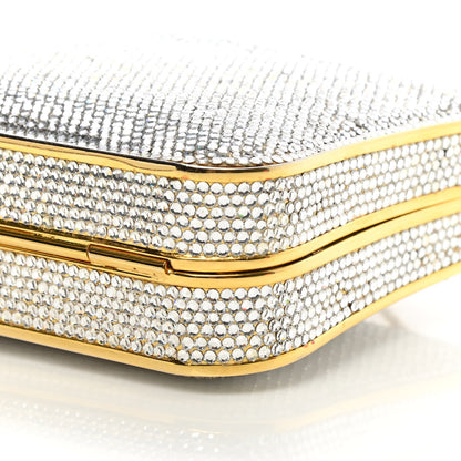 Judith Leiber Swarovski Crystal Minaudiere Clutch Gold 9 of 13