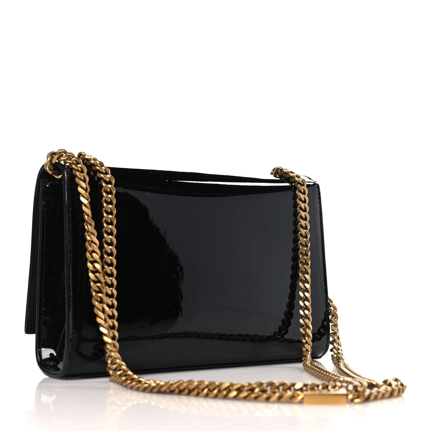 Patent Small Monogram Kate Satchel Black