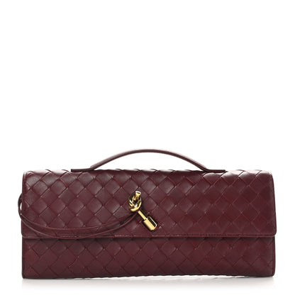 Bottega Veneta Nappa Intrecciato Long Andiamo Top Handle Clutch Barolo 1 of 7