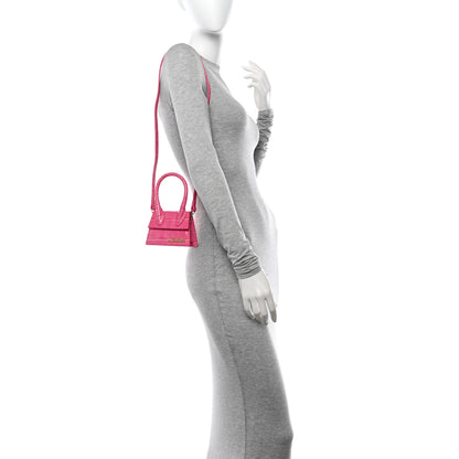Jacquemus Calfskin Crocodile Embossed Le Chiquito Pink 2 of 11