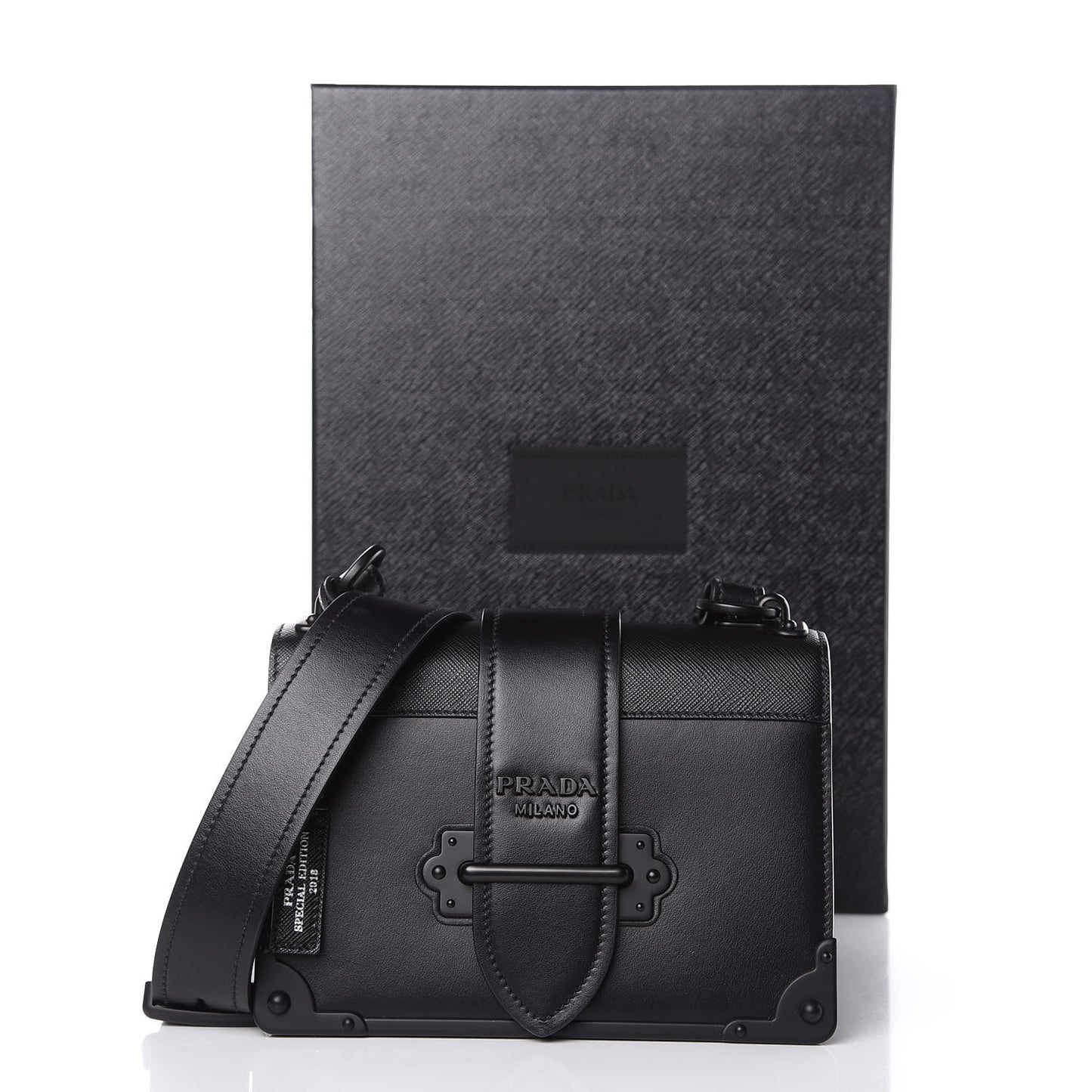 City Calf Saffiano Cahier Bag Black