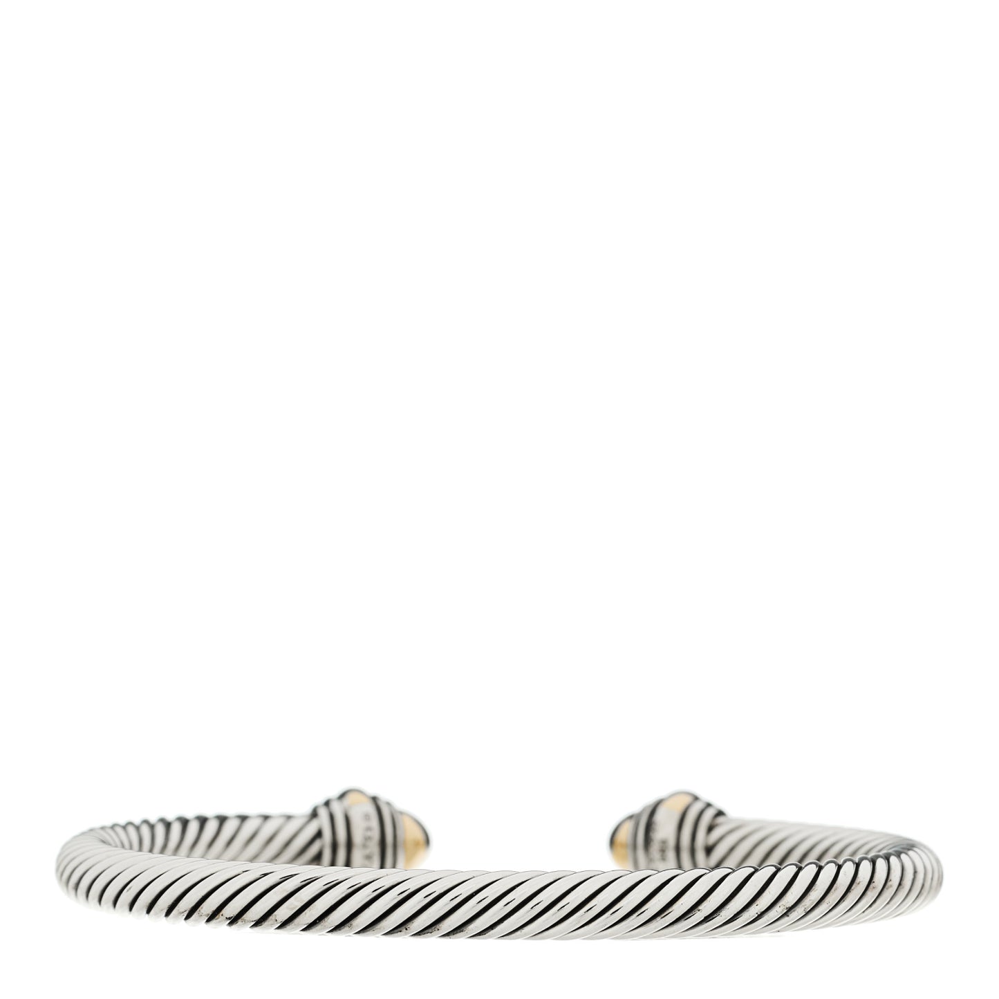 Sterling Silver 14K Yellow Gold 5mm Cable Classics Dome Bracelet