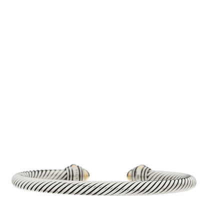 David Yurman Sterling Silver 14K Yellow Gold 5mm Cable Classics Dome Bracelet 2 of 3