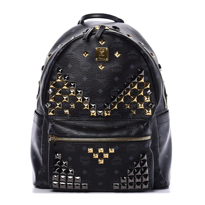 MCM Visetos Studded Medium Stark M Backpack Black 1 of 8