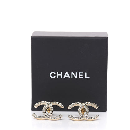Chanel Baguette Crystal High Society CC Earrings Gold 5 of 5