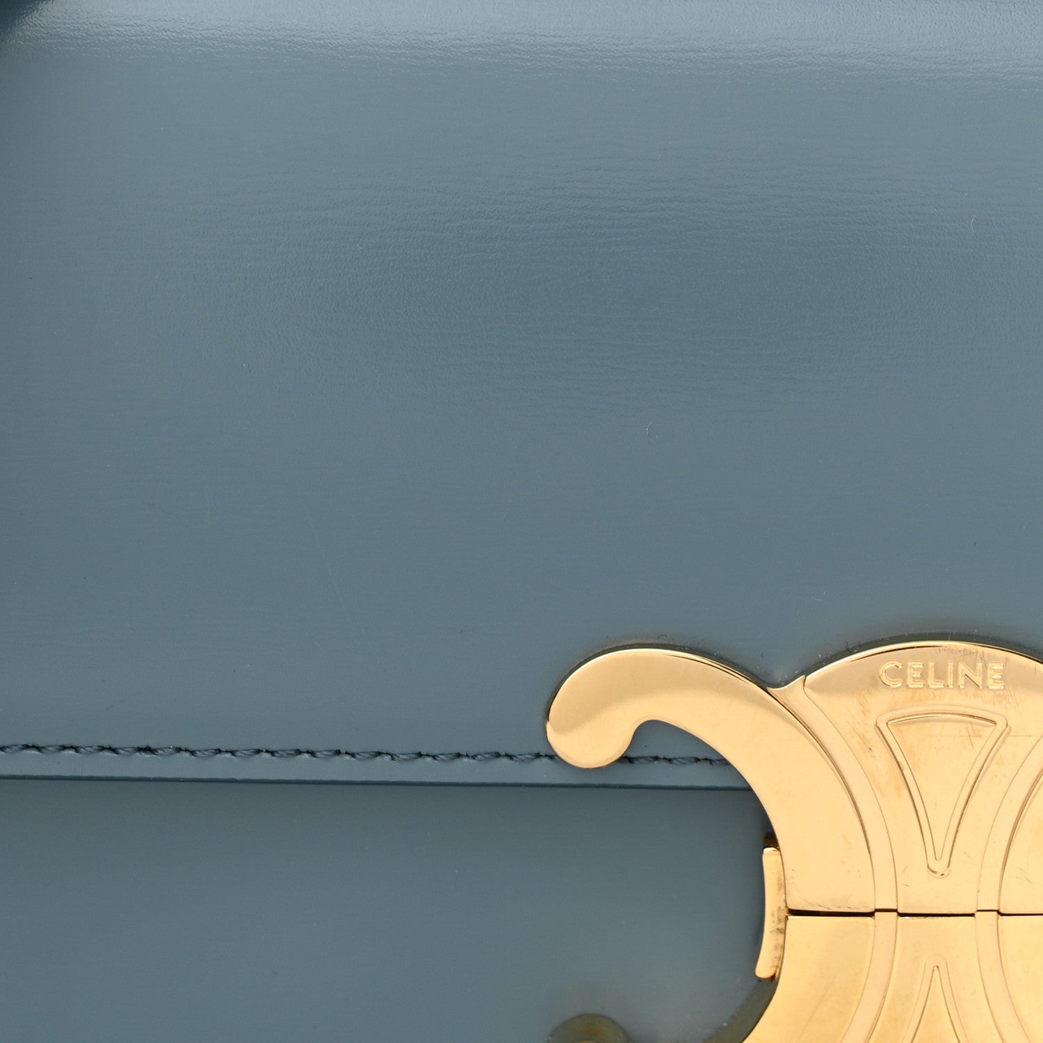 Celine Shiny Calfskin Triomphe Shoulder Bag Denim 14 of 15