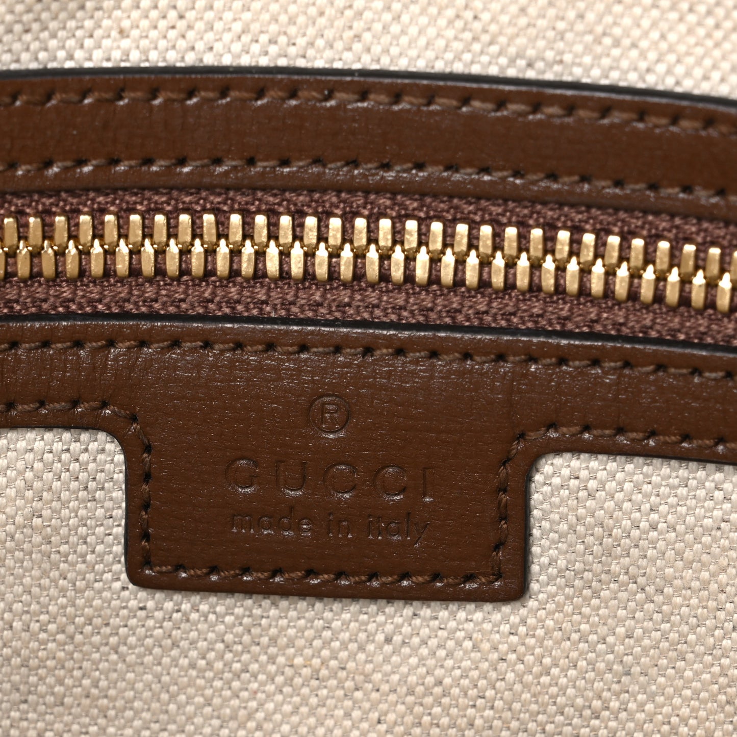 GG Supreme Monogram Azalea Calfskin Retro Interlocking G Wristlet Messenger Bag Beige Ebony Brown Sugar