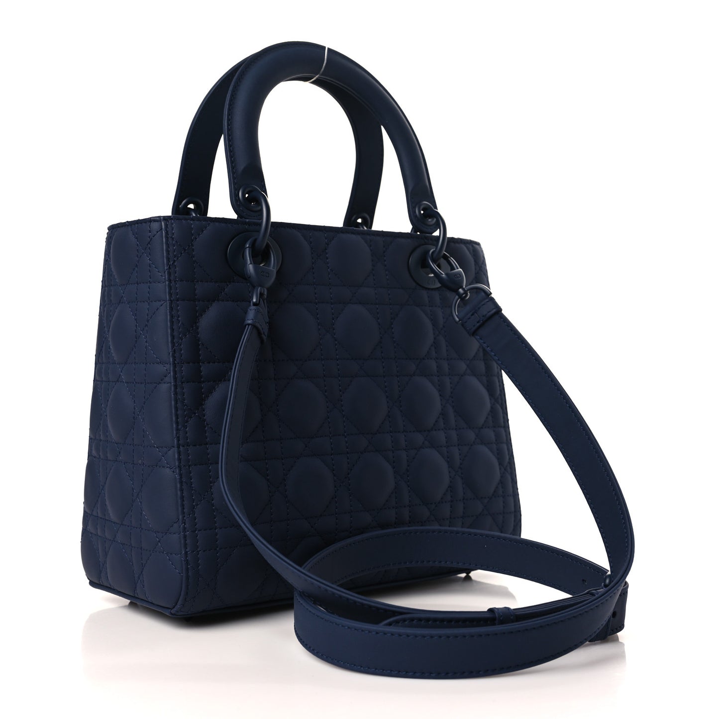 Ultra Matte Calfskin Cannage Medium Lady Dior Blue