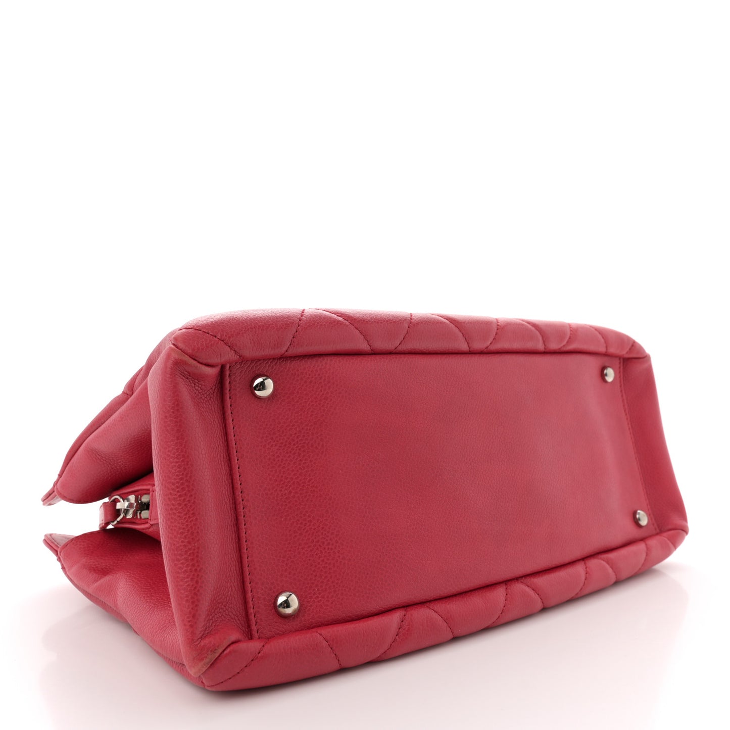 Soft Caviar Quilted CC Timeless Tote Fuchsia
