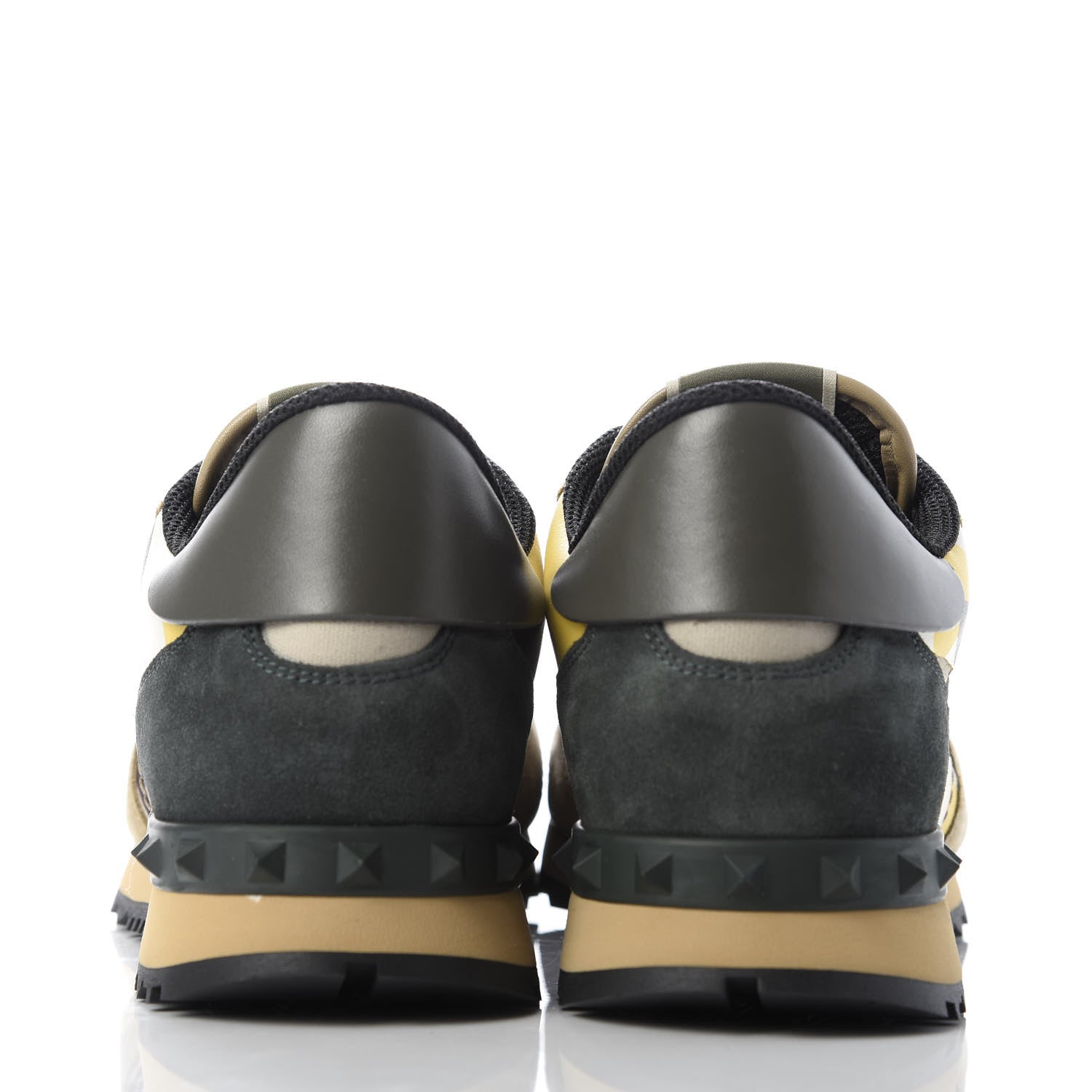 Valentino Garavani Nappa Suede Camouflage Mens Rockrunner Sneakers 41 Yellow Multicolor 6 of 10