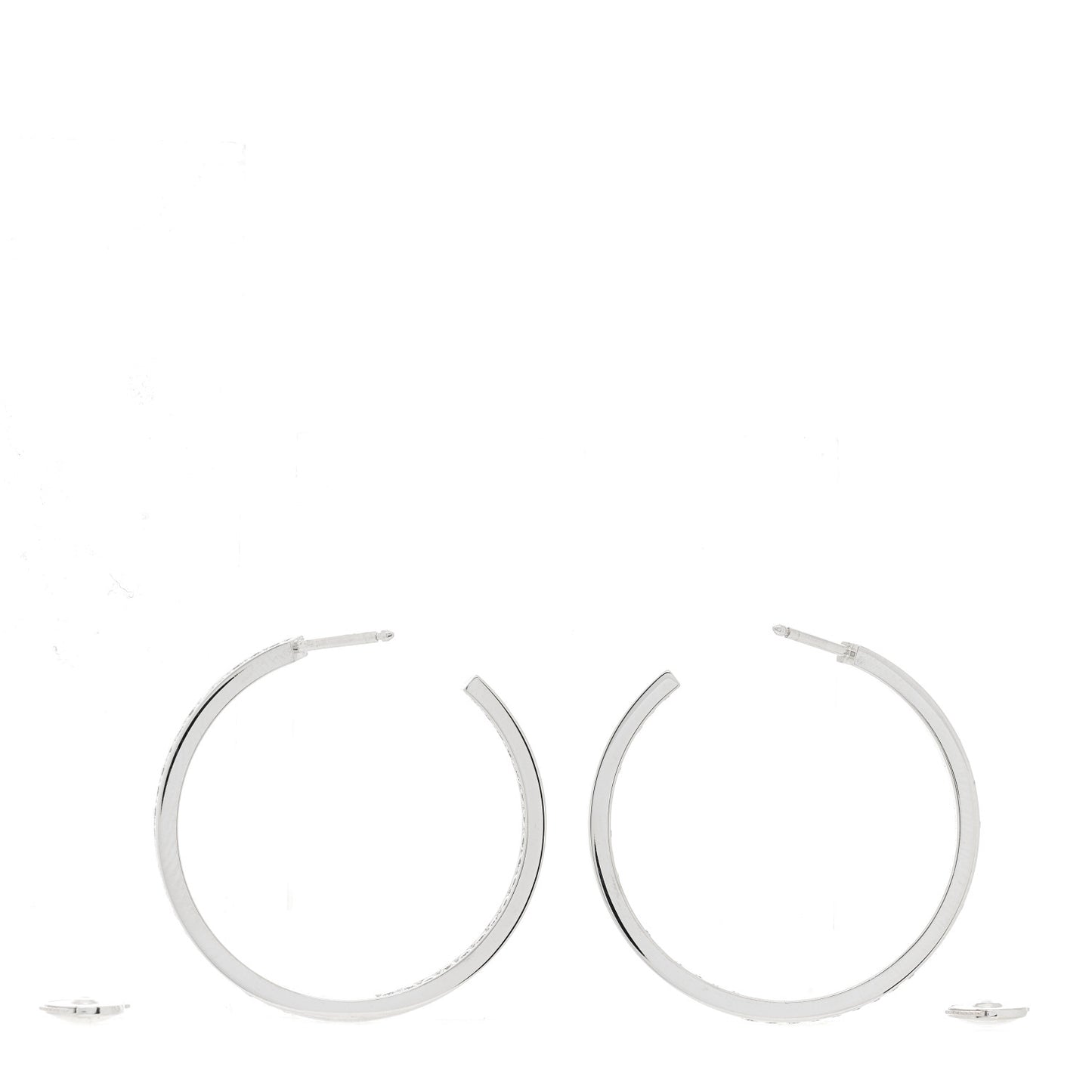 18K White Gold Diamond LM Inside Out Hoop Earrings