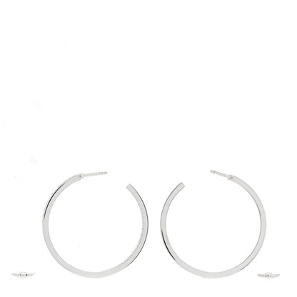 Cartier 18K White Gold Diamond LM Inside Out Hoop Earrings 2 of 6