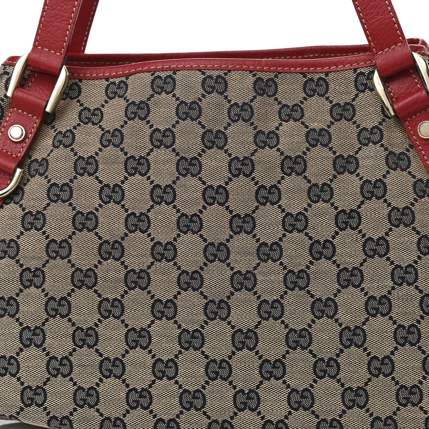 Monogram Medium Abbey Shoulder Bag Navy Red