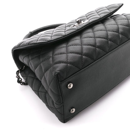 Chanel Caviar Lizard Quilted Small Coco Handle Flap Black 9 of 11