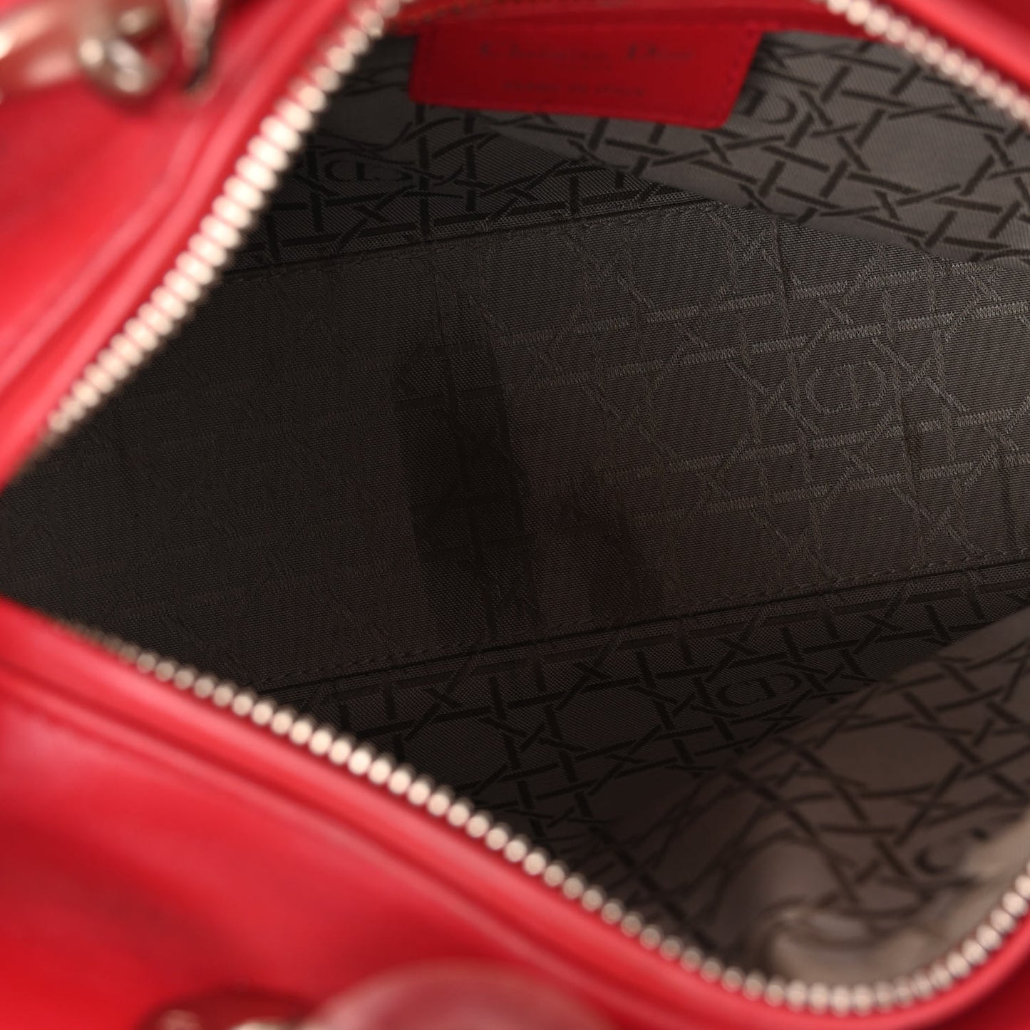 Lambskin Cannage Medium Lady Dior Red