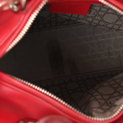Christian Dior Lambskin Cannage Medium Lady Dior Red 11 of 11