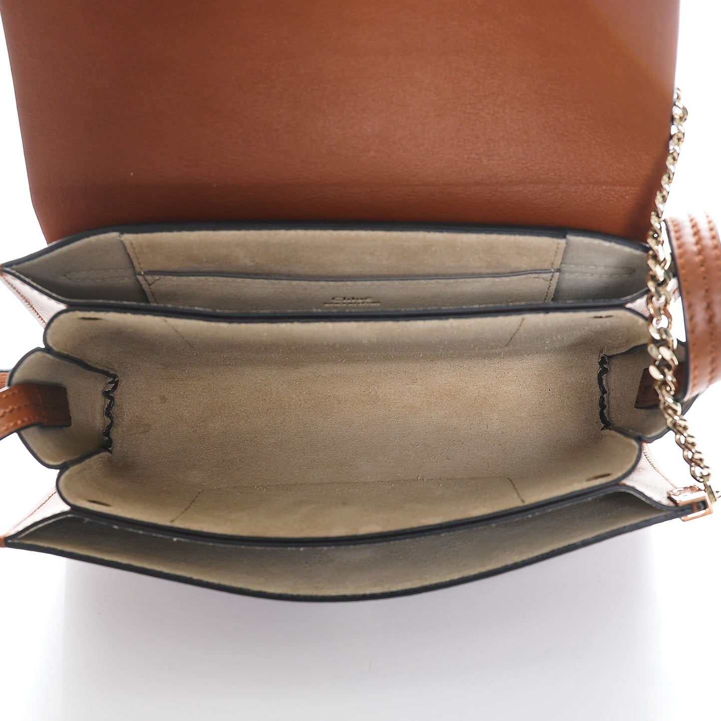 Suede Calfskin Small Faye Shoulder Bag Tobacco