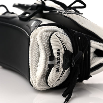 Balenciaga Faux Calfskin Fabric Small Sneakerhead Top Handle Bag Black White 9 of 11