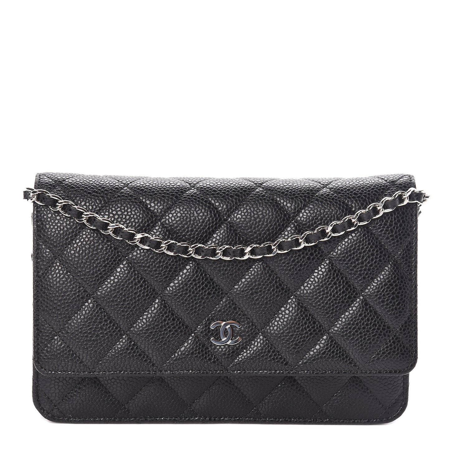 Caviar Quilted Wallet On Chain WOC Black