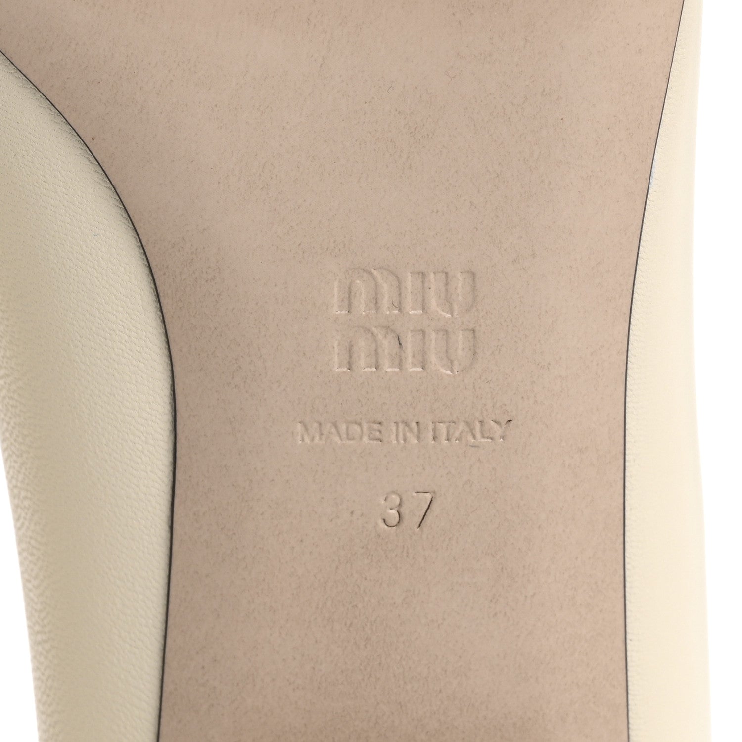 Miu Miu Nappa Mary Jane 40mm Pumps 37 Avorio Black 8 of 14