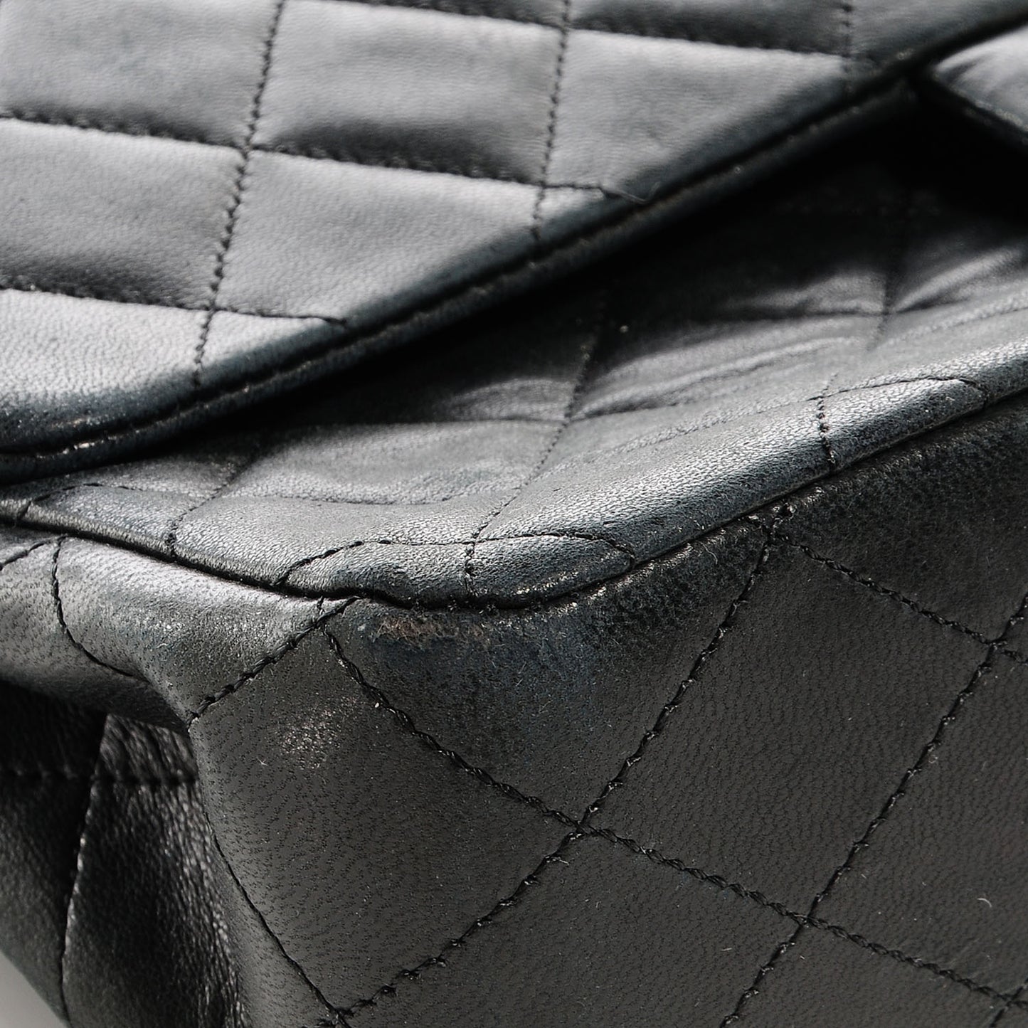 Lambskin Medium Double Flap Black