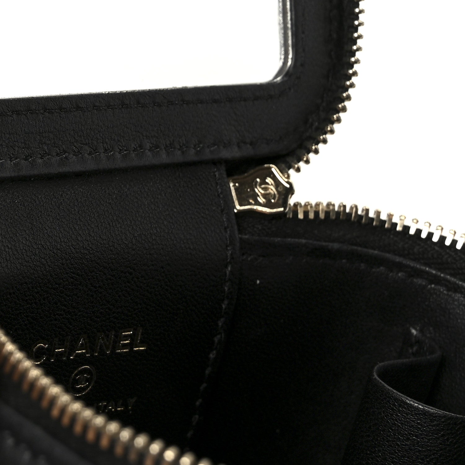 Chanel Lambskin Quilted Top Handle Mini Vanity Case With Chain Black 8 of 12