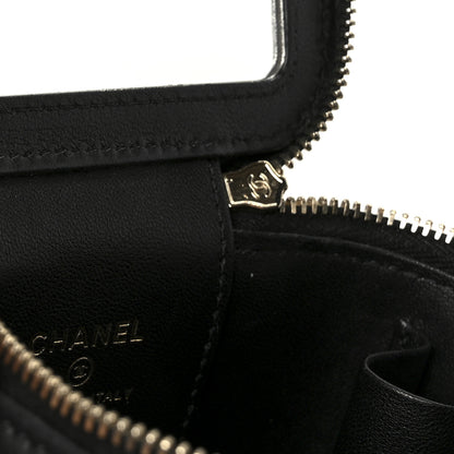 Chanel Lambskin Quilted Top Handle Mini Vanity Case With Chain Black 8 of 12