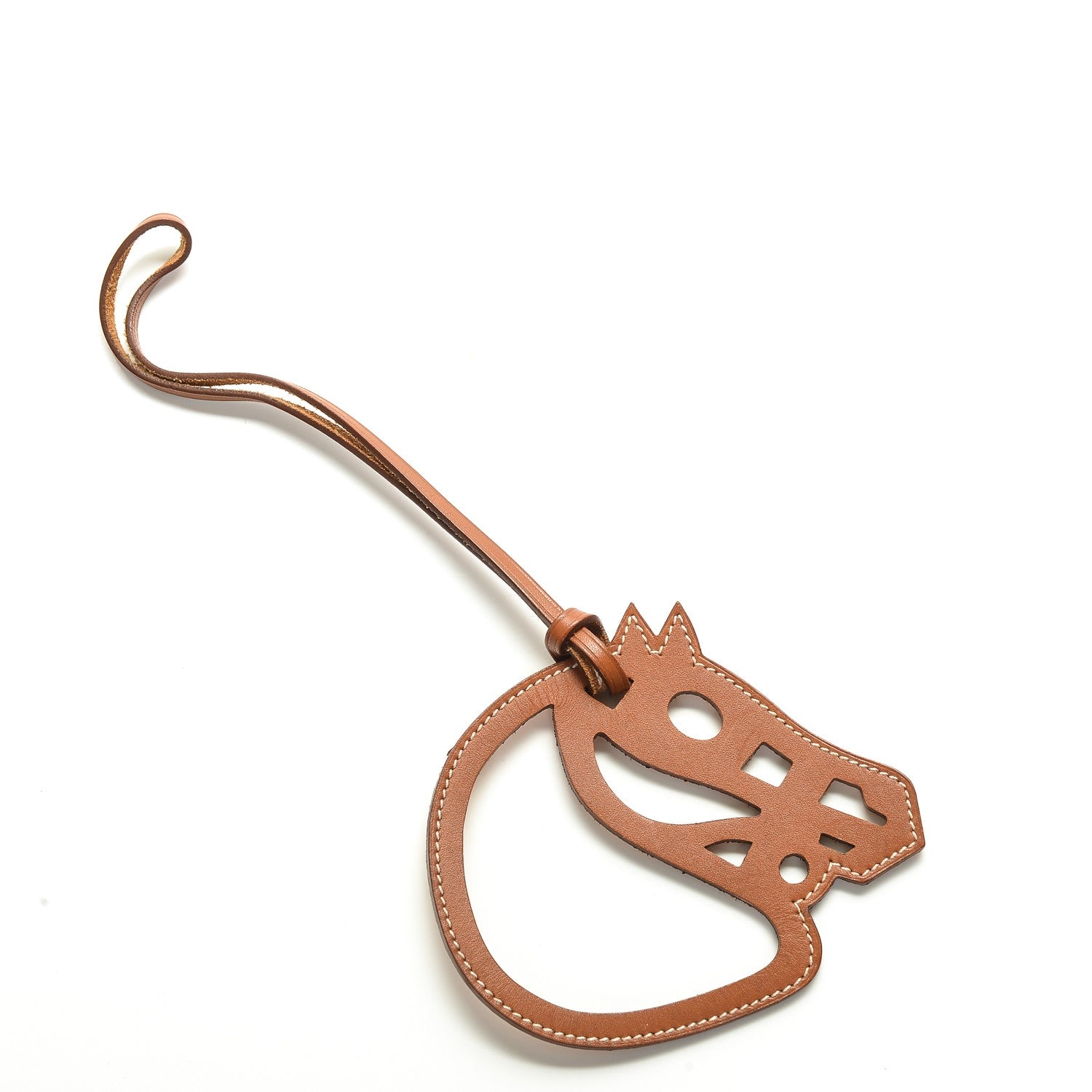 Hermes Barenia Paddock Cheval Horse Bag Charm Fauve 1 of 4