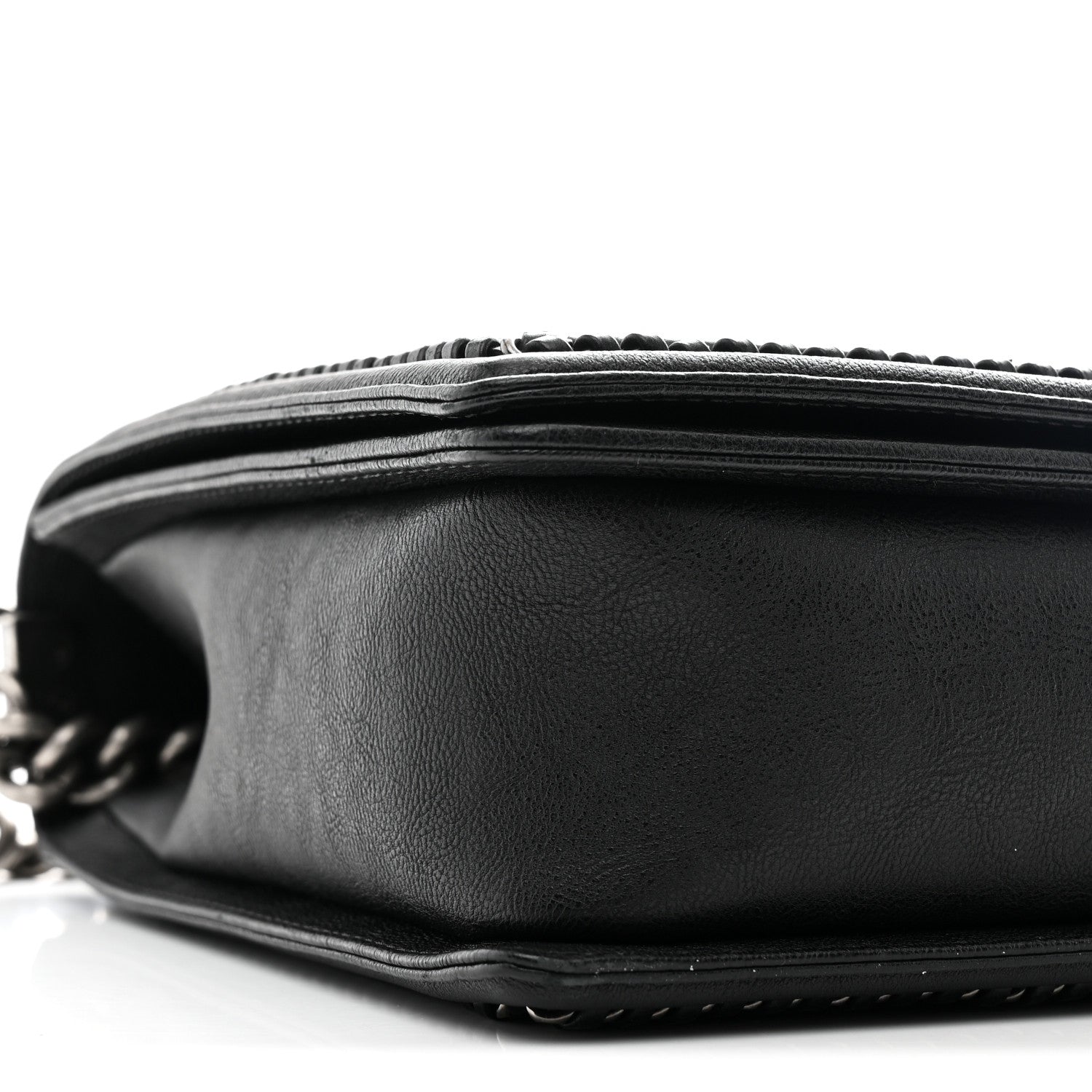 Chanel Calfskin Quilted Large Boy Top Handle Flap Black 9 of 10