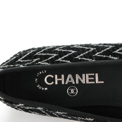 Chanel Tweed Ballerina Flats 39.5 Black Silver 7 of 7